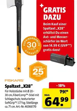 Hagebau Fiskars spaltaxt „x28“ Angebot