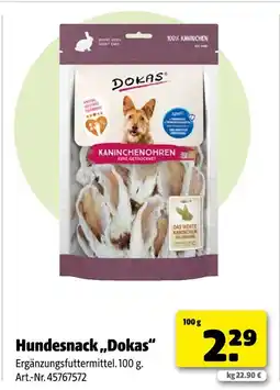 Hagebau Dokas hundesnack kaninchenohren Angebot