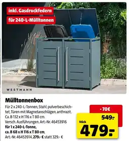 Hagebau Westmann mülltonnenbox für 2 x 240-l-tonnen Angebot