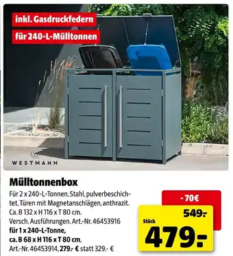 Hagebau Westmann mülltonnenbox für 2 x 240-l-tonnen Angebot