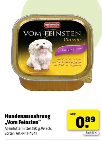 Hagebau Animonda hundenassnahrung „vom feinsten“ Angebot