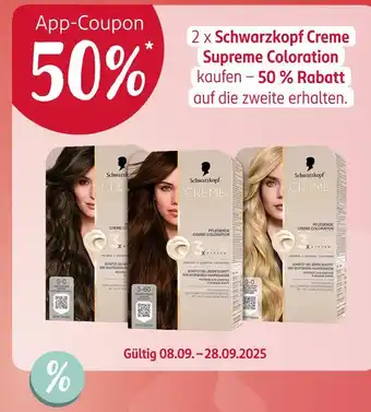 Rossmann Schwarzkopf creme supreme coloration 5-0 Angebot