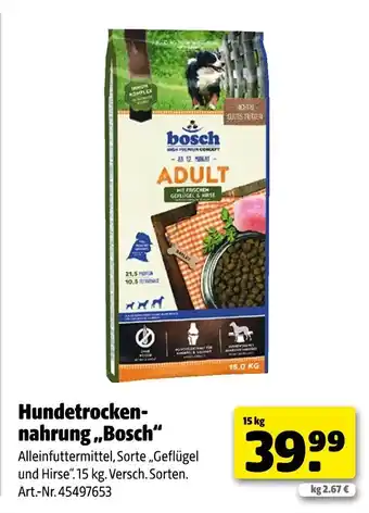 Hagebau Bosch hundetrockennahrung Angebot