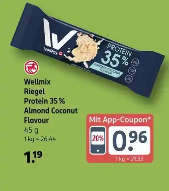 Rossmann Wellmix riegel protein 35% almond coconut flavour Angebot
