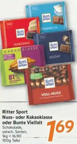 inkoop Ritter Sport Nuss- oder Kakaoklasse oder Bunte Vielfalt Angebot