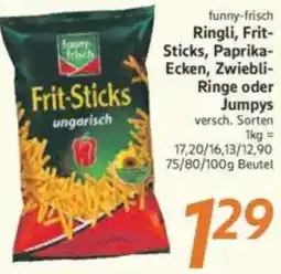 inkoop funny-frisch Ringli, Frit Sticks, Paprika Ecken, Zwiebli Ringe oder Jumpys Angebot