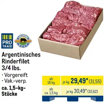 METRO Argentinisches Rinderfilet 3/4 lbs. Angebot