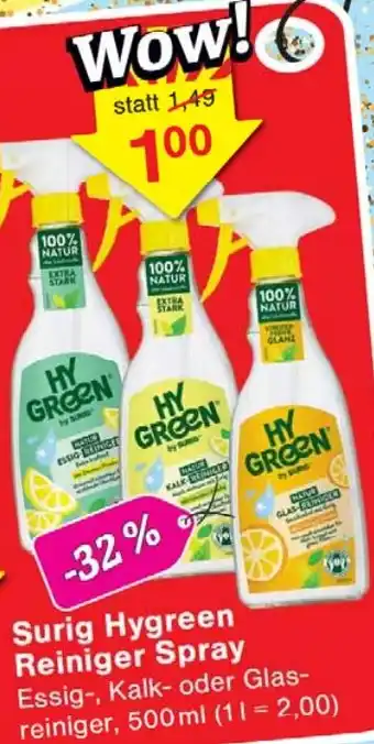 Wiglo Wunderland Surig Hygreen Reiniger Spray Angebot