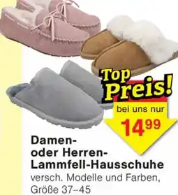 Wiglo Wunderland Damen- oder Herren- Lammfell-Hausschuhe Angebot