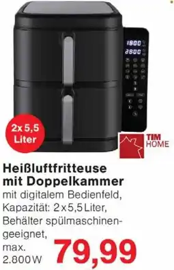 Wiglo Wunderland Heißluftfritteuse mit Doppelkammer Angebot