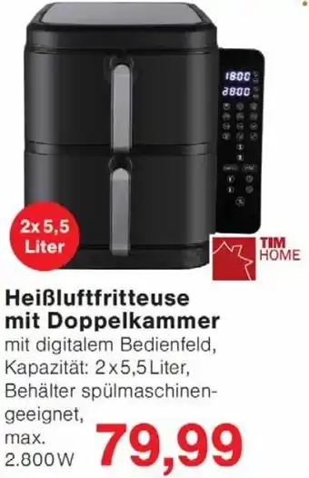 Wiglo Wunderland Heißluftfritteuse mit Doppelkammer Angebot
