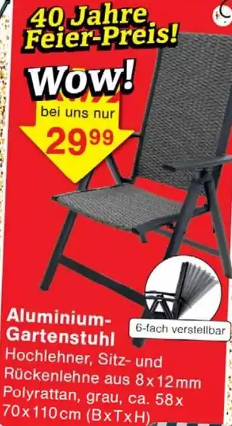 Wiglo Wunderland Aluminium- Gartenstuhl Angebot