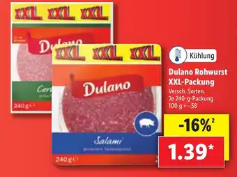 Lidl Dulano Rohwurst XXL Packung Angebot