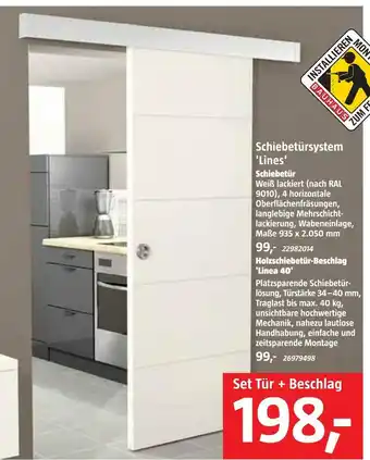 Bauhaus Schiebetürsystem 'lines' oder holzschiebetür-beschlag 'linea 40' Angebot