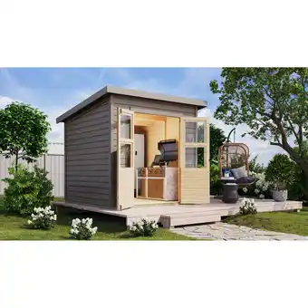 toom Baumarkt Karibu Gartenhaus 'Berseburg 4' Fichtenholz vorvergraut 212 x 219 x 214 cm Angebot