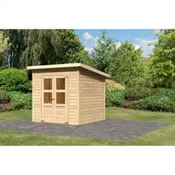 toom Baumarkt Karibu Gartenhaus 'Berseburg 4 ' Fichtenholz naturbelassen 219 x 212 x 214 cm Angebot