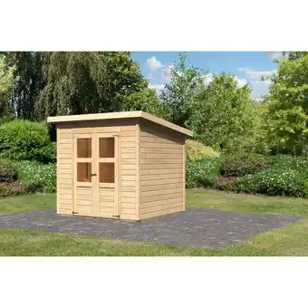 toom Baumarkt Karibu Gartenhaus 'Berseburg 4 ' Fichtenholz naturbelassen 219 x 212 x 214 cm Angebot