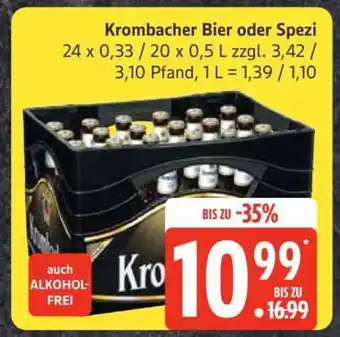 Edeka Krombacher Bier oder Spezi Angebot