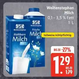 Edeka Weihenstephan Milch Angebot