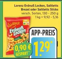 Edeka Lorenz Erdnuss Locken, Saltletts Brezel oder Saltletts Sticks Angebot