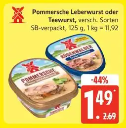 Edeka Pommersche Leberwurst oder Teewurst Angebot