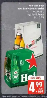 Edeka Heineken Beer oder San Miguel Especial Angebot