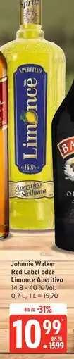 Edeka Johnnie Walker Red Label oder Limonce Aperitivo Angebot