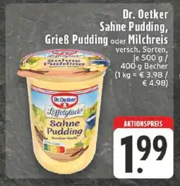Edeka Dr. Oetker Sahne Pudding, Grieß Pudding oder Milchreis Angebot