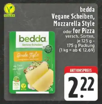 Edeka bedda Vegane Scheiben, Mozzarella Style Angebot