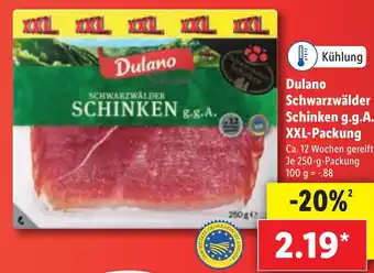 Lidl Dulano Schwarzwälder Schinken g.g.A XXL Packung Angebot