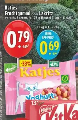 Edeka Katjes Fruchtgummi oder Lakritz Angebot