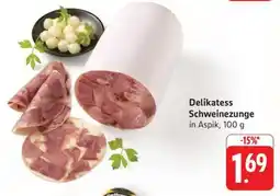 Edeka Delikatess Schweinezunge in Aspik, 100 g Angebot