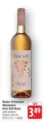 Edeka Baden Ortenauer Weinkeller Echt Süß Rosé Angebot