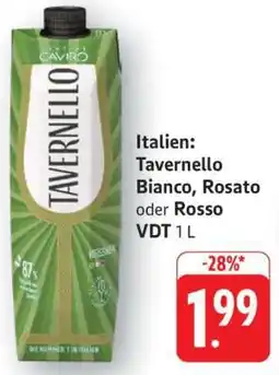 Edeka Tavernello Bianco, Rosato oder Rosso VDT 1 L Angebot