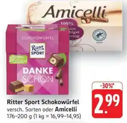 Edeka Ritter Sport Schokowürfel oder Amicelli Angebot