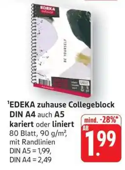 Edeka EDEKA zuhause Collegeblock Angebot