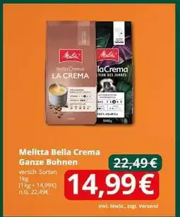 Famila Nord Ost Melitta Bella Crema ganze Bohnen Angebot