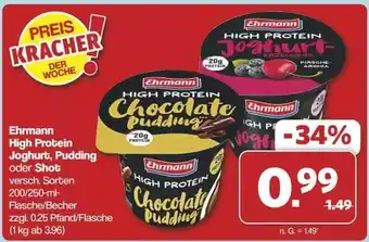Famila Nord Ost Ehrmann High Protein Joghurt, Pudding oder Shot Angebot