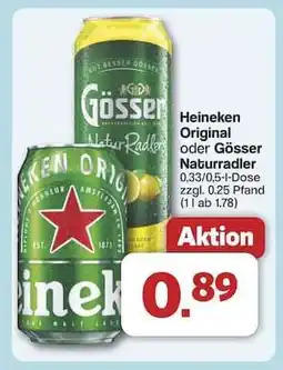 Famila Nord Ost Heineken Original oder Gösser Naturradler Angebot