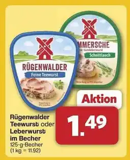 Famila Nord Ost Rügenwalder Teewurst oder Leberwurst im Becher Angebot