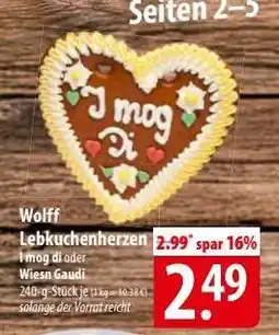 Famila Nord Ost Wolff Lebkuchenherzen Angebot