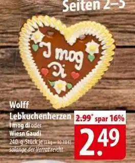 Famila Nord Ost Wolff Lebkuchenherzen Angebot