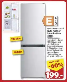 Famila Nord Ost emerio Kühl-/Gefrierkombination silber Angebot