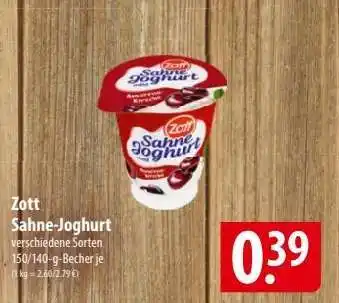 Famila Nord Ost ZOTT Sahne-Joghurt Angebot