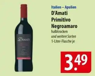 Famila Nord Ost D'Amati Primitivo Negroamaro Angebot