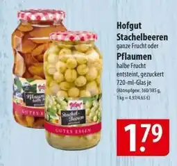 Famila Nord Ost Hofgut Stachelbeeren oder Pflaumen Angebot