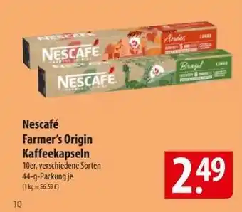 Famila Nord Ost Nescafé Farmer's Origin Kaffeekapseln Angebot