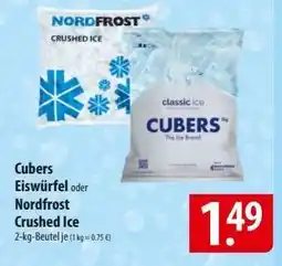 Famila Nord Ost Cubers Eiswürfel oder Nordfrost Crushed Ice Angebot