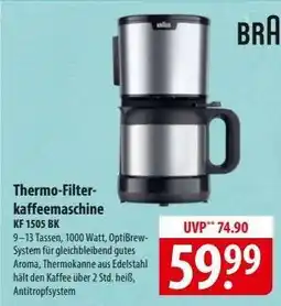Famila Nord Ost Thermo-Filterkaffeemaschine KF 1505 BK Angebot