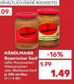 Kaufland HÄNDLMAIER Bayerischer Senf Angebot